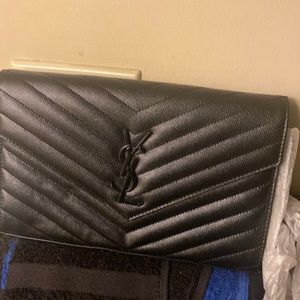 Ysl Cassandre Lambskin Chain Wallet